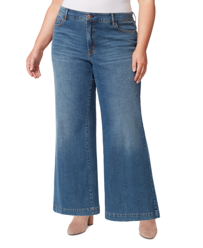 Jessica Simpson Trendy Plus Size True Love Trouser Wide-leg Jeans In Sia