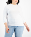 AVETO TRENDY PLUS SIZE MOCK NECK LONG-SLEEVE TOP