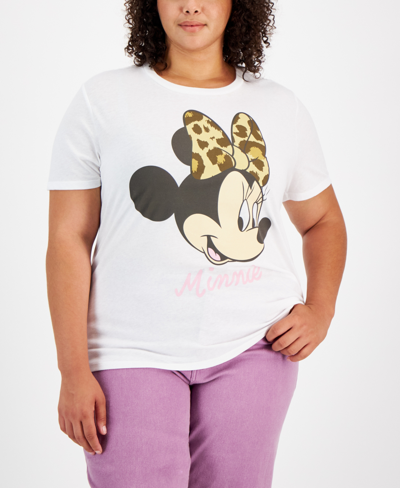 Disney Trendy Plus Size Minnie Graphic T-shirt In White