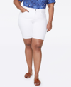 Nydj Ella Side Slit Denim Shorts In Optic White