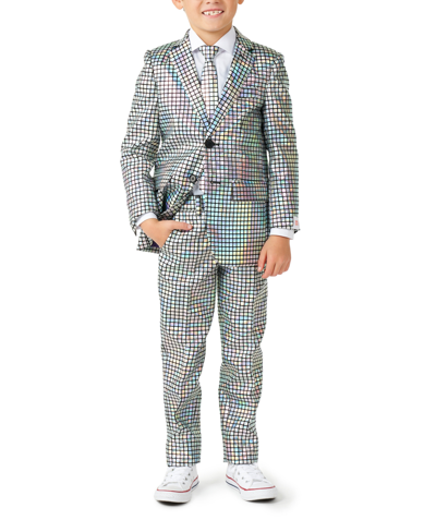 OPPOSUITS TODDLER AND LITTLE BOYS METALLIC DISCO BALL PARTY SUIT, 3-PIECE SET