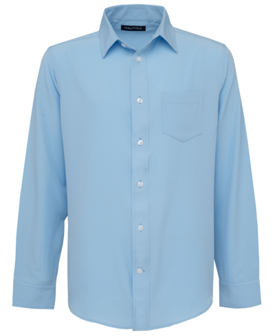 Nautica Kids' Big Boys Stretch Woven Shirt In Oxford Blue