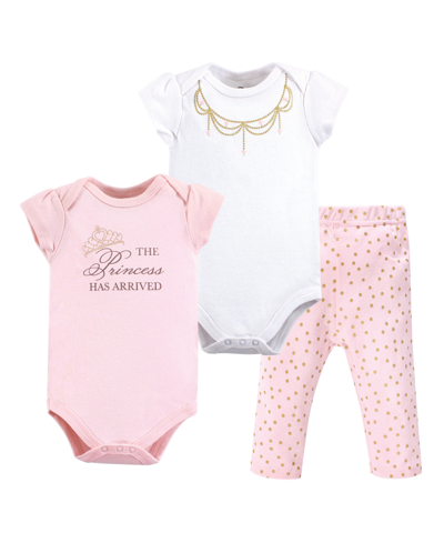 Little Treasure Baby Girl Bodysuit, Pant And Shoes Set In Pink