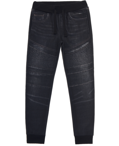 Ring Of Fire Kids'  Big Boys Printed Moto Denim Knit Joggers In Carbon