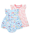 MAC & MOON BABY GIRLS ELEPHANT AND FLORAL PRINT DRESSES, PACK OF 2
