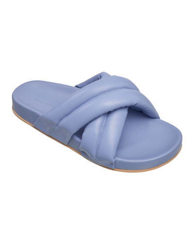French Connection Women's Hayden Criss-cross Flip Flop Slide Sandals Women's Shoes In Light Blue