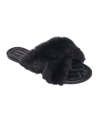 FRENCH CONNECTION WOMEN'S SEGE SLIDE CRISS-CROSS FAUX FUR SANDALS WOMEN'S SHOES