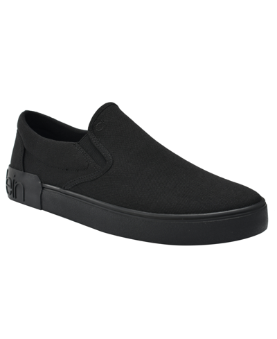 Calvin Klein Men's Ryor Casual Slip-on Sneakers In Solid Black