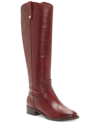 Inc International Concepts Fawne Wide-calf Leather Knee High Boots, Created For Macy's In Merlot