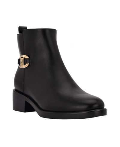 Tommy Hilfiger Imiera Faux Leather Ankle Boot In Black