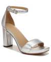 Naturalizer Joy Dress Ankle Strap Sandals Women's Shoes In Silver Leather