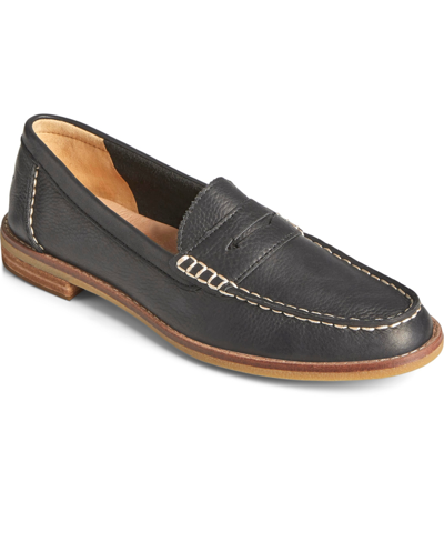 Sperry Seaport Leather Penny Loafer In Black