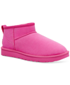 Ugg Classic Ultra Mini Leather Ankle Boots In Carnation