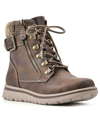 Cliffs By White Mountain Hearty Knit Collar Lace-up Boot In Brown/fabric/sweater