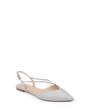 Jewel Badgley Mischka Women's Alanna Crisscross Rhinestone Strap Evening Flats In Silver