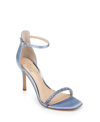 Jewel Badgley Mischka Adriane Jeweled Strap Sandal In Steel Blue Satin
