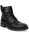 Club Room Westin Mens Faux Leather Lace-up Ankle Boots In Black