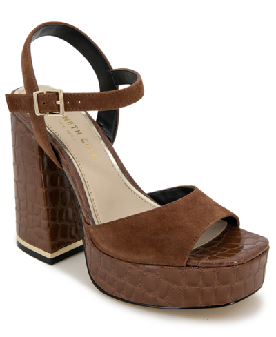 Kenneth Cole New York Women's Dolly Platform Dress Sandals Women's Shoes In Chocolate