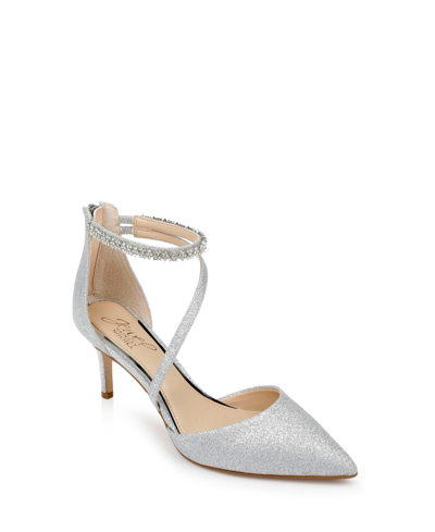 Jewel Badgley Mischka Women's Alaia Evening Pump Women's Shoes In Silver Glitter