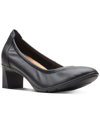 Clarks Neily Pearl Womens Leather Pebbled Pumps In Black