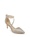 JEWEL BADGLEY MISCHKA WOMEN'S ALAIA ASYMMETRICAL EVENING PUMPS