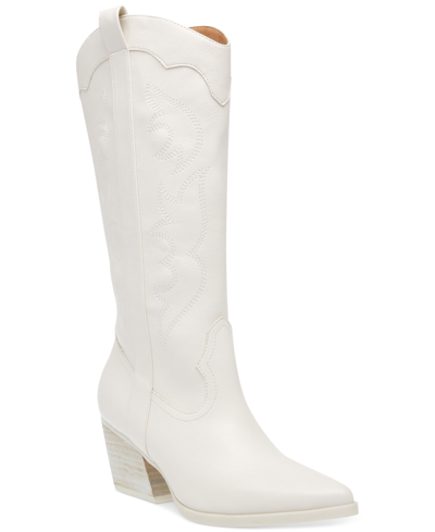Dv Dolce Vita Women's Kindred Tall Pull-on Cowboy Western Boots In Ivory