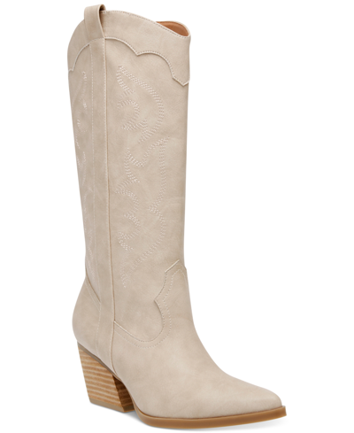 Dv Dolce Vita Women's Kindred Tall Pull-on Cowboy Western Boots In Stone