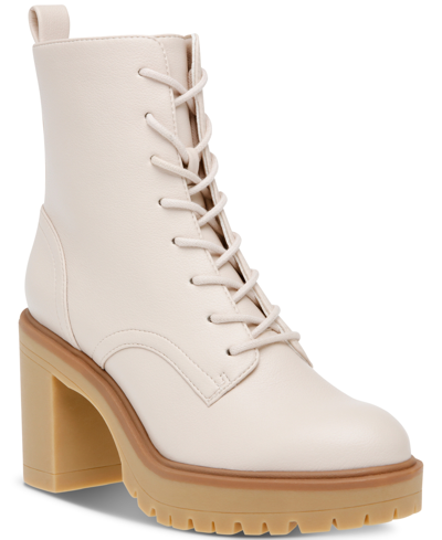 Dv Dolce Vita Women's Jaycob Lace-up Platform Lug Booties In Ivory