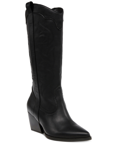 Dv Dolce Vita Women's Kindred Tall Pull-on Cowboy Western Boots In Black