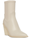 Steve Madden Thorn Bone Leather Pointed-toe Mid-calf High Heel Boots In White