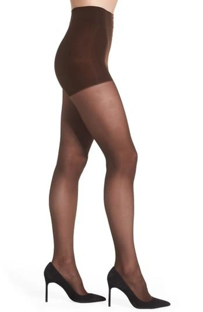 Dkny Light Opaque Control Top Tights In Chocolate