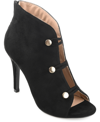 Journee Collection Women's Brecklin Buttons Peep Toe Bootie In Black