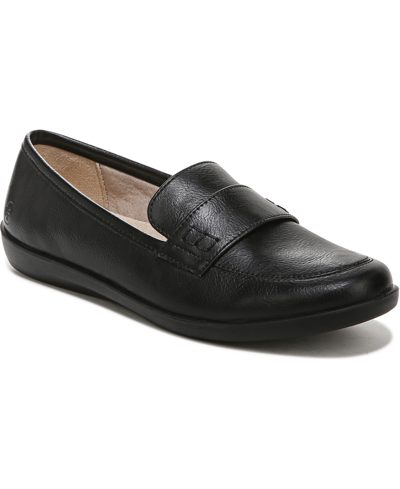 Lifestride Nico Loafers In Black Faux Leather