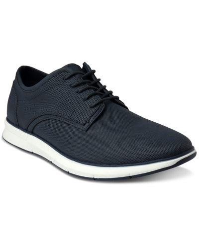 Alfani Men's Dalton Textured Faux-leather Lace-up Sneakers, Created For Macy's In Blue