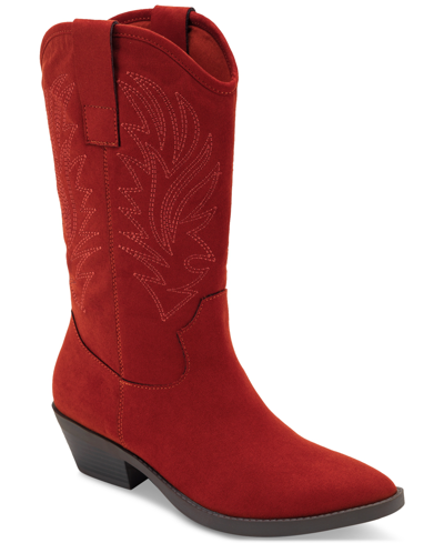 Style & Co Miyyaa Cowboy Booties, Created For Macy's In Red