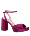 Nina Women's Stacie Platform Evening Sandals In Wine- Satin