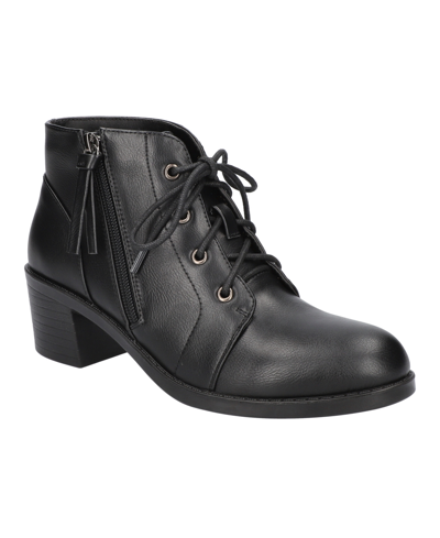 Easy Street Becker Womens Faux Leather Ankle Booties In Black