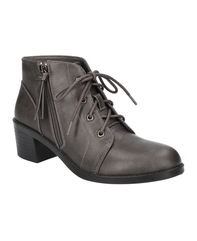 Easy Street Becker Womens Faux Leather Ankle Booties In Gray