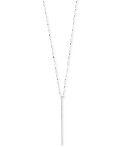Effy Collection Pave Rose By Effy Diamond Vertical Bar Pendant Necklace (1/8 Ct. T.w.) In 14k Rose, Yellow, And Whit In White Gold