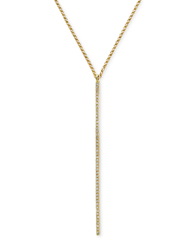Effy Collection Pave Rose By Effy Diamond Vertical Bar Pendant Necklace (1/8 Ct. T.w.) In 14k Rose, Yellow, And Whit In Yellow Gold