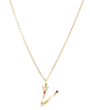Girls Crew Flutterfly Stone Initial Necklace In Gold-plated- V