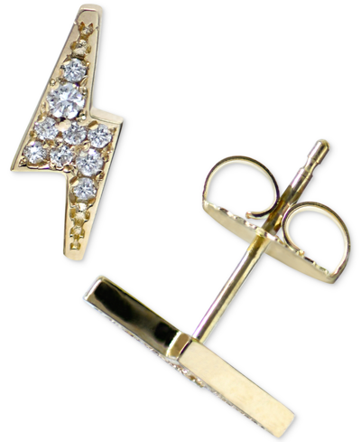 Anzie Diamond Lightning Bolt Stud Earrings (1/10 Ct. T.w.) In 14k Gold