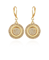 VINCE CAMUTO GOLD-TONE PAVE STONE COIN DROP EARRINGS