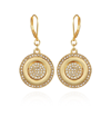 Vince Camuto Crystal Coin Drop Earrings In Gold-tone