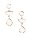 BARSE MALDIVES BRONZE AND GENUINE MOTHER-OF-PEARL LINEAR EARRINGS