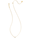 Kendra Scott Juliette Baguette Cubic Zirconia Adjustable Pendant Necklace In 14k Gold Plated, 19 In White Crystal