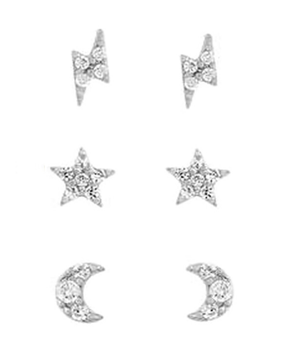 Girls Crew Teeny Tiny Galaxy Stud Earrings Set In Silver-tone