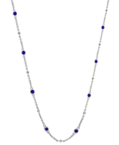 Effy Collection Effy Sapphire & Diamond Collar Necklace In Sterling Silver (also Available In Ruby, Emerald And Pink
