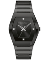Bulova Modern Gemini Mens Diamond Accent Black Stainless Steel Bracelet Watch 98d177 In Black