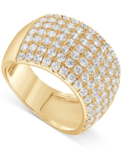 Macy's Diamond Multirow Cluster Statement Ring (2 Ct. T.w.) In 14k Gold In Yellow Gold